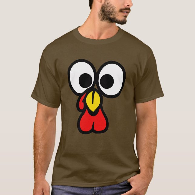 T-shirt Drôle Big Eyed Turquie Face Thanksgiving (Devant)