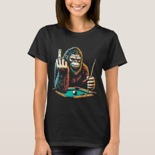 T-shirt Drôle Billard Joueur Retro Bigfoot Sasquatc