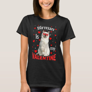 T-shirt Drôle Birman Est Mon Chat Valentin Papa Chat Maman