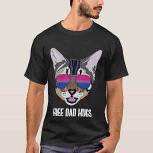T-shirt Drôle Bisexuel Câlins Papa Gratuits Fierté Bi Chat