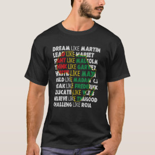 T-shirt Drôle Black History Dream Comme Martin Black Histo