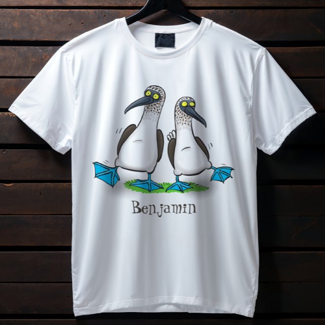T-shirt Drôle bleu pieds croisés dessin de dessins animés (Just dance with these happy seabirds!)
