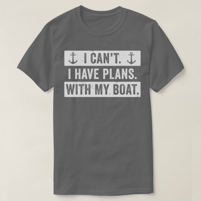 T-shirt Drôle Boat Design Homme Plans Avec Mon Bateau Capt (Design devant)