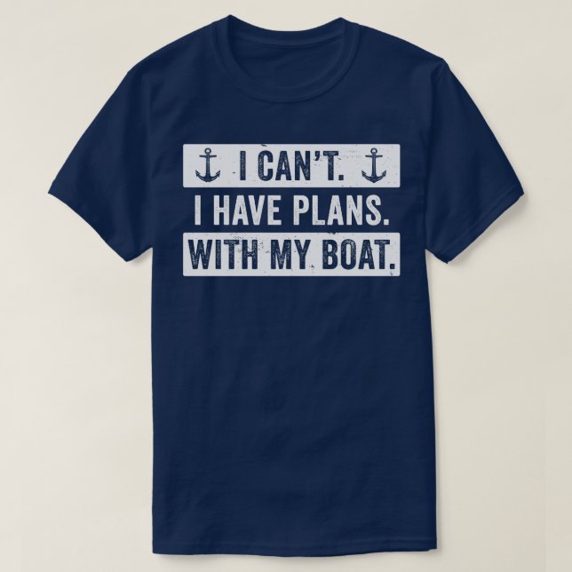 T-shirt Drôle Boat Design Homme Plans Avec Mon Bateau Capt (Design devant)