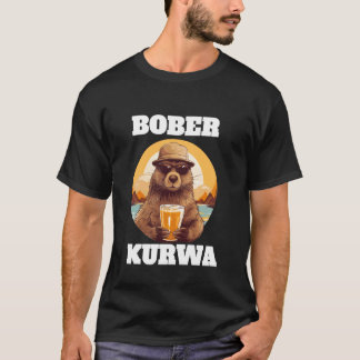 T-shirt Drôle Bober Bobr Bóbr Castor Kurwa Mème Drôle Rétr