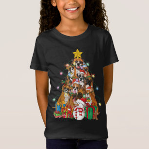 T-Shirt Drôle boîte de Noël arbre chien Père Noël cadeau N