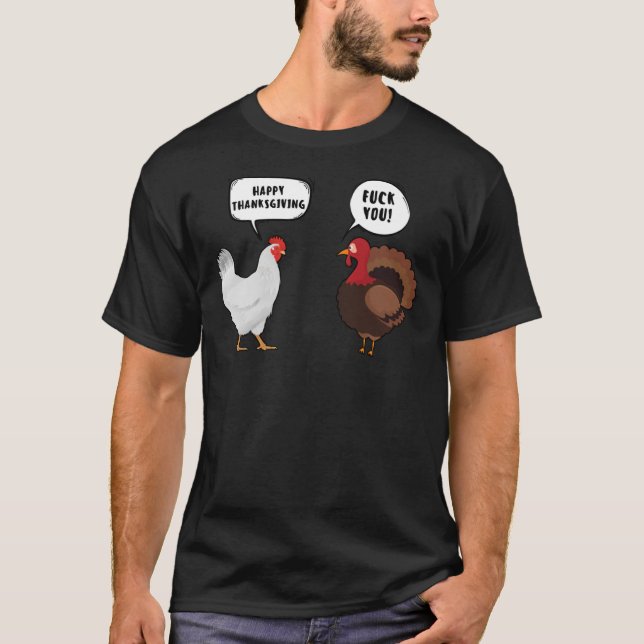 T-shirt Drôle Bon thanksgiving Poulet Vs Turquie Essenti (Devant)