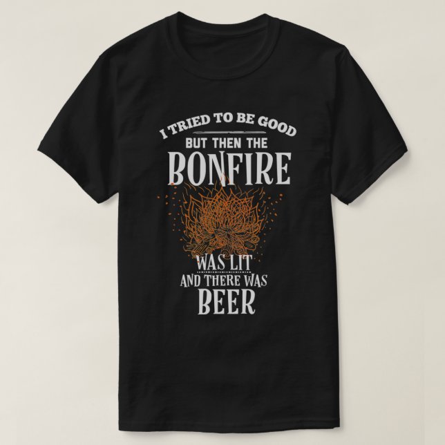 T-shirt Drôle Bonfire Bières Cadeaux  (Design devant)