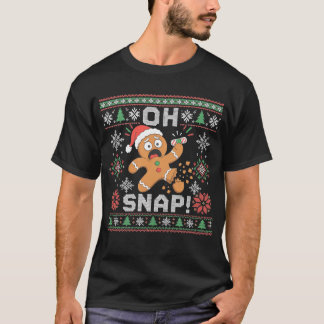 T-shirt Drôle Bonhomme en pain d'épices Oh Snap Noël Xmas