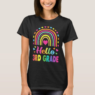 T-shirt Drôle Bonjour 3e année Arc-en-ciel Enseignants Enf