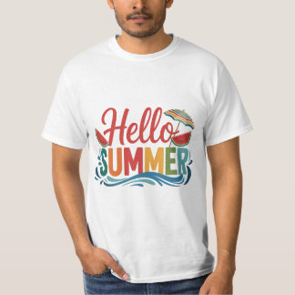 T-Shirt drôle "Bonjour l'été" Cadeau pour Lui Elle