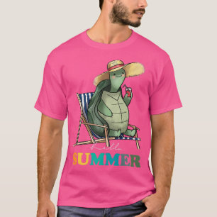T-shirt Drôle Bonjour Tortue d'été Vacances d'été 