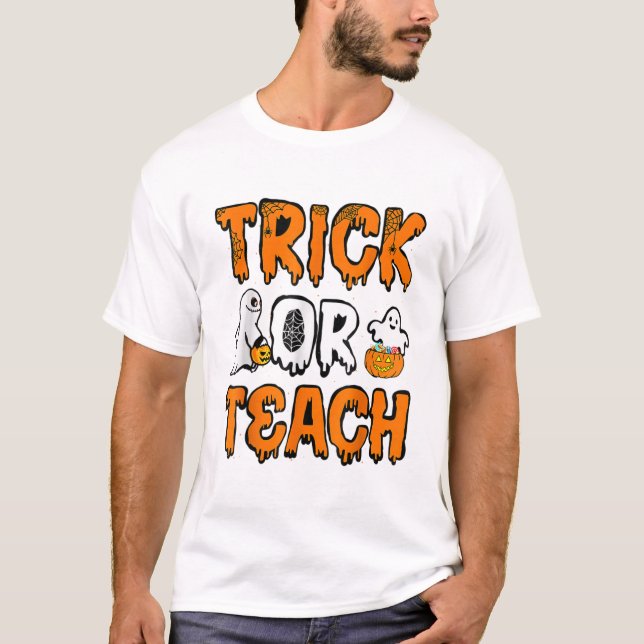 T-shirt Drôle Boo Ghost Trick Ou Enseignant Ghost Hallo (Devant)