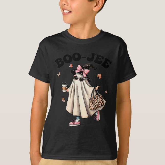 T-shirt Drôle Boo Jee Ghost Halloween Boo Jee Ghost Éffray (Devant)
