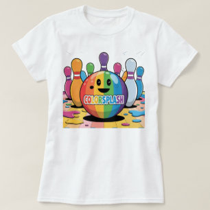 T-shirt Drôle Bowling Coloré, Entendre Les Dix Épingles Ri