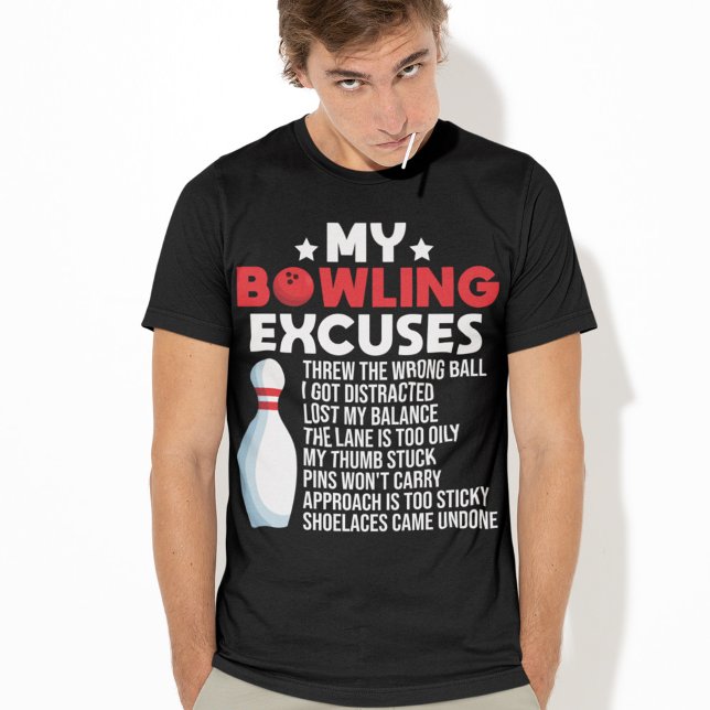 T-shirt Drôle Bowling Excuses Pour Bowler (Créateur téléchargé)