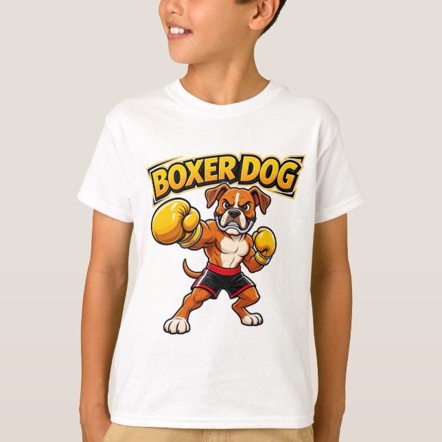 T-shirt Drôle Boxeur Boxer Chien (Création Originale)  (Devant)