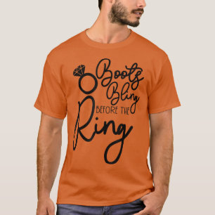 T-shirt Drôle Bridesmaid Mariée Bachelorette Boots Bling B