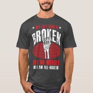 T-shirt Drôle Brossé Arme Gauche Squelette Brossé Os Os F