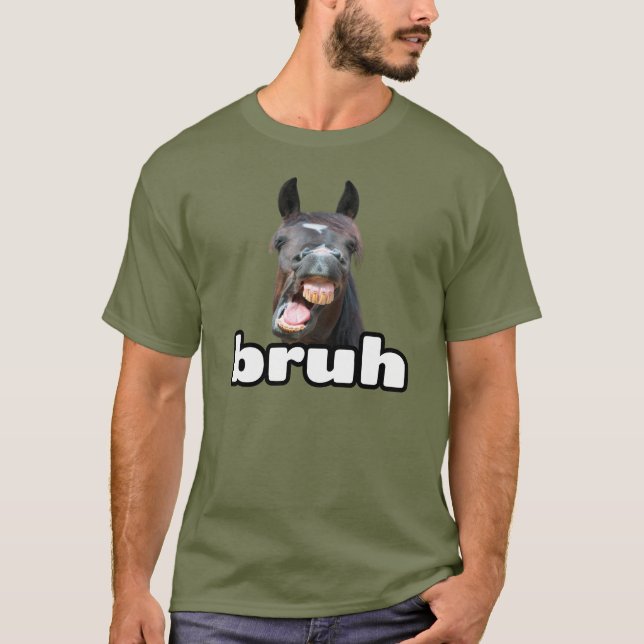 T-shirt Drôle Bruh Horse (Devant)
