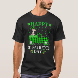 T-shirt Drôle Buffalo Plaid Camion Vert Bunny St. Patrick'