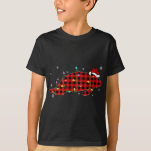 T-shirt Drôle Buffalo Plaid Famille Correspondant Manatee 