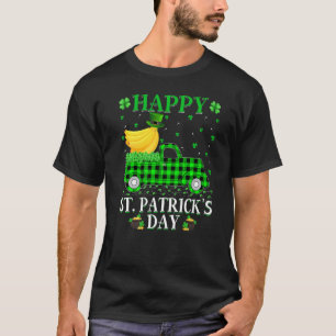 T-shirt Drôle Buffalo Plaid Green Truck Banana Fruit St Pa
