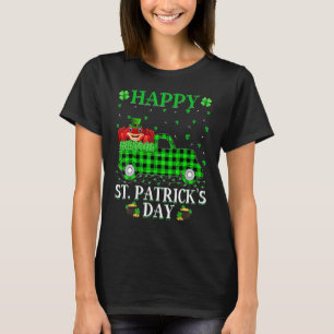 T-shirt Drôle Buffalo Plaid Green Truck Crab St Patrick's