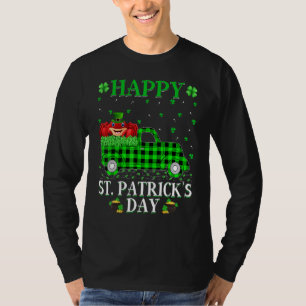 T-shirt Drôle Buffalo Plaid Green Truck Crab St Patrick's