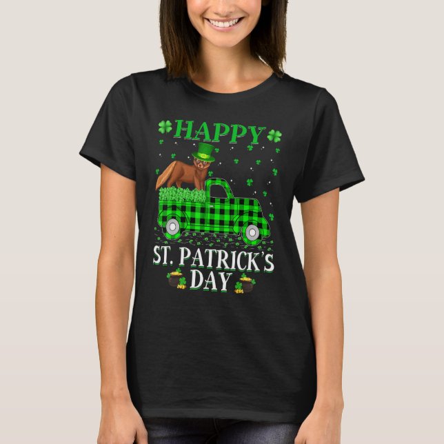 T-shirt Drôle Buffalo Plaid Green Truck Mink St. Patrick's (Devant)