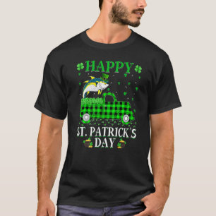 T-shirt Drôle Buffalo Plaid Green Truck Tuna Fish St Patri