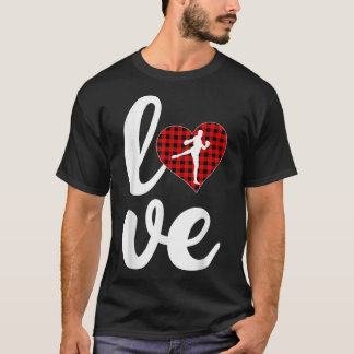 T-shirt Drôle Buffalo Plaid Love Kickboing Valentine's Day
