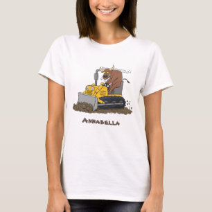 T-shirt Drôle bulldozer de conduite de taureaux
