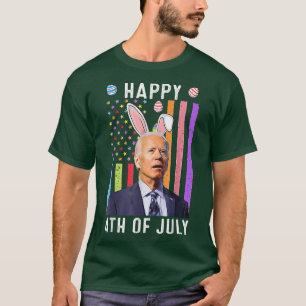 T-shirt Drôle Bunny Joe Biden Happy 4 juillet Confus E