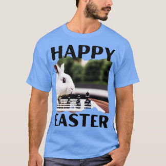 T-shirt Drôle Bunny Jouer aux échecs Rabbit Joyeux Pâques