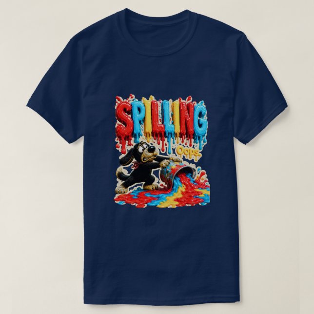 T-shirt drôle 'Ça déborde, ça arrive' (Design devant)