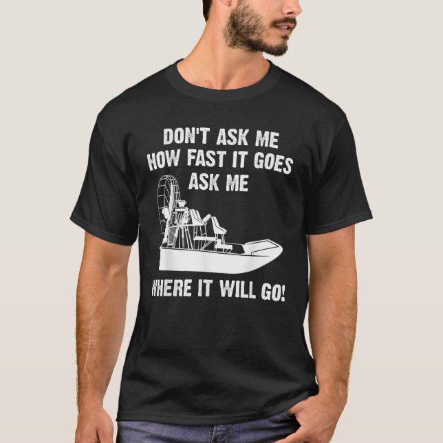 T-shirt Drôle Cadeau Aéronef Pour Hommes Cool Fast Airboat (Devant)