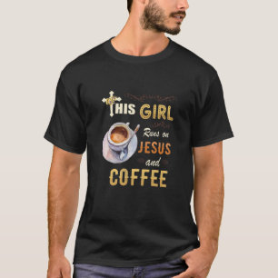 T-shirt Drôle Cadeau Aquarelle Fille Courir Sur Jésus Et C