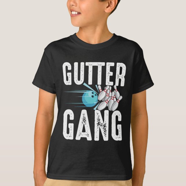 T-shirt Drôle cadeau Bowling Hommes Cool Gutter Gang (Devant)