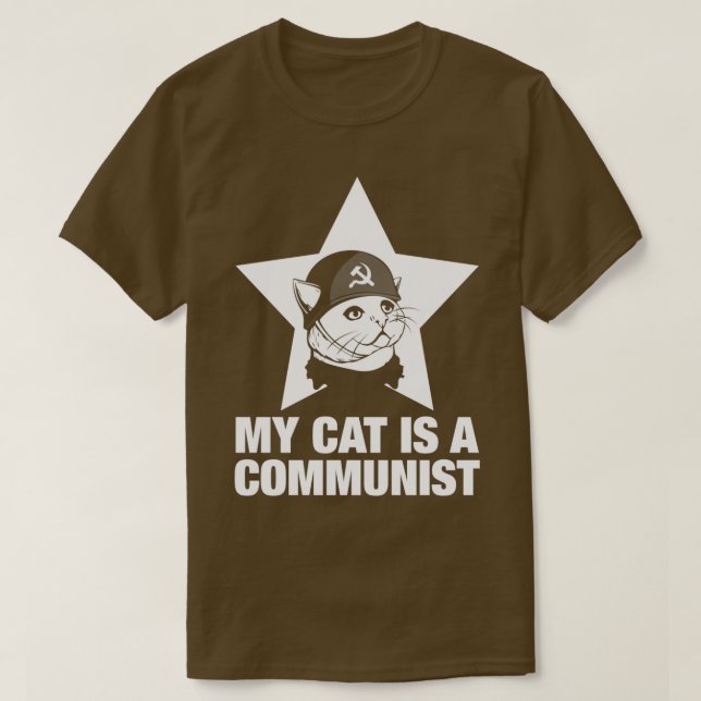 T-shirt Drôle Cadeau Chat Mon Chat Est Communiste (Design devant)
