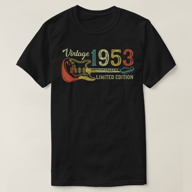 T-shirt Drôle cadeau d'anniversaire 1953 pour hommes Guita (Design devant)