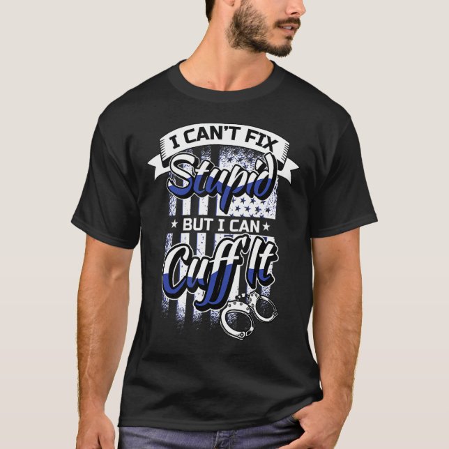 T-shirt Drôle cadeau de flic - menottes police application (Devant)