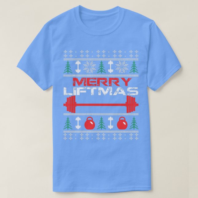 T-shirt drôle cadeau de noël laid Merry Liftmass idées (Design devant)