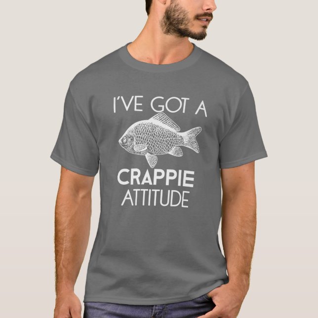 T-shirt Drôle cadeau de pêche J'ai une attitude merdique (Devant)