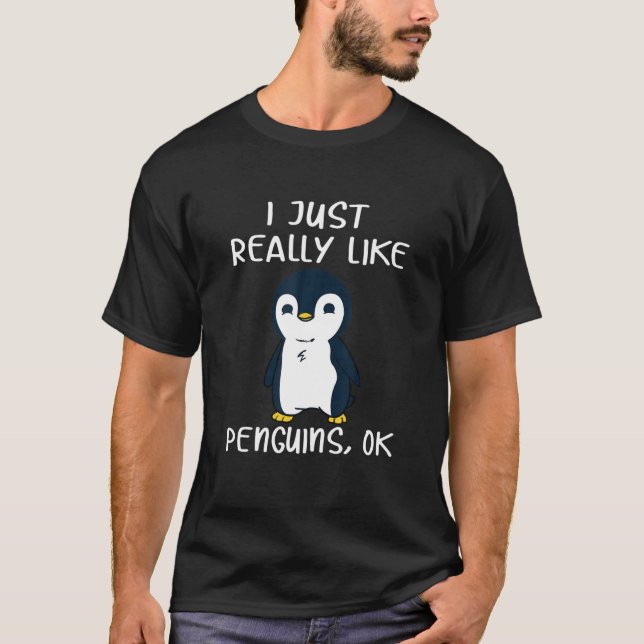 T-shirt Drôle cadeau de pingouin J'Aime Vraiment les pingo (Devant)