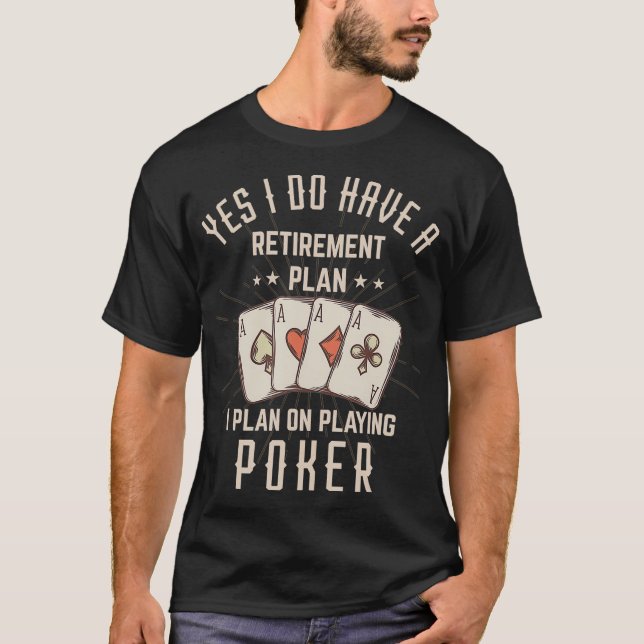 T-shirt Drôle cadeau de Poker retraite pour Retraité Poker (Devant)