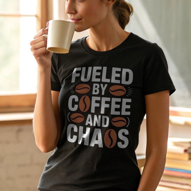 T-shirt Drôle cadeau enseignant alimenté par Café Retro (Créateur téléchargé)