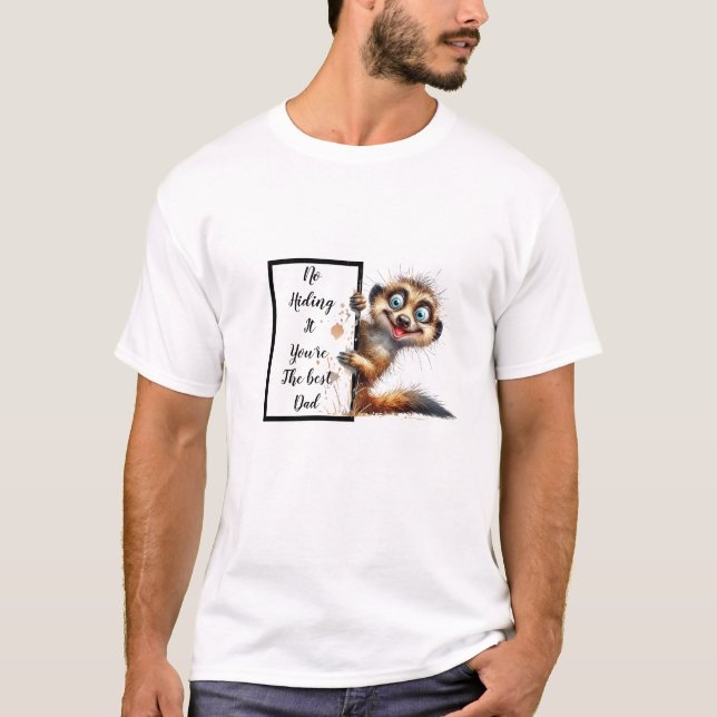 T-shirt Drôle cadeau papa avec un meerkat drôle et décalé (Devant)