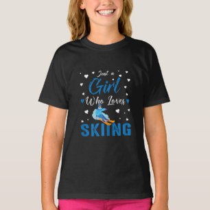 T-shirt Drôle cadeau Ski Hiver Sports Juste Une Fille Qui 