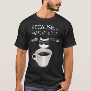 T-shirt Drôle Cadeaux au Café Amant Graphique Kitten &